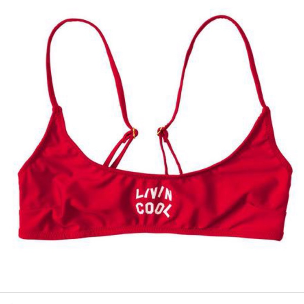 ISO LIVINCOOL red wavy bikini top